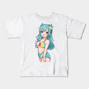 Cute anime girl in bikini Kids T-Shirt